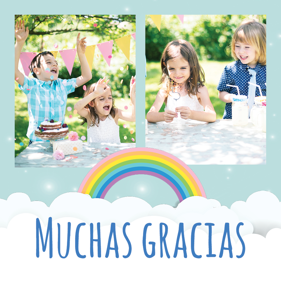 Tarjetas de agradecimiento — Nubes esponjosas de arcoíris