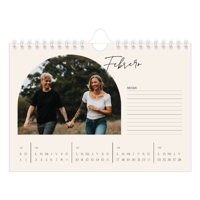 Calendario personalizado A5 — Arco de recuerdos [Febrero]