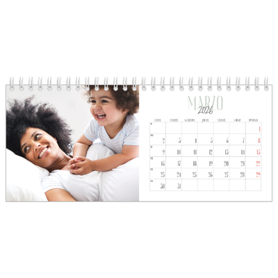 Calendarios de mesa — Tipografía mixta [Marzo]