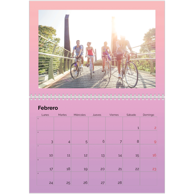 Calendario personalizado doble A4 — Tonos pastel [Febrero]