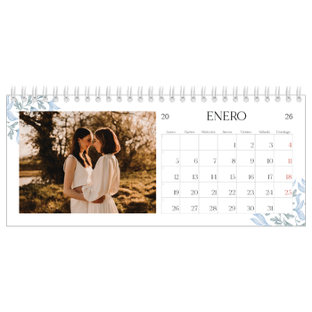Calendario fotográfico de escritorio — Romance en blanco y azul