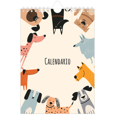 Calendario personalizado A5 — Perros y garabatos [portada]