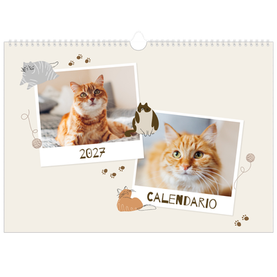 Calendario A3 horizontal — Gatito juguetón [portada]