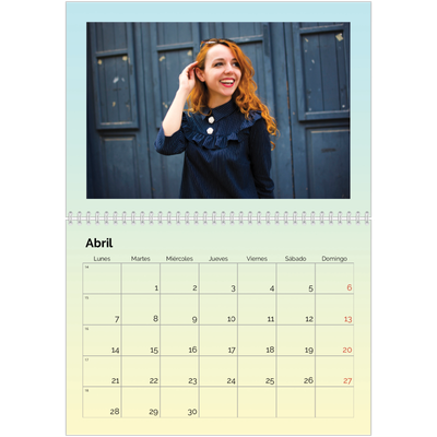 Calendario personalizado doble A4 — Tonos pastel [Abril]