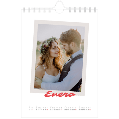Calendario personalizado A5 — Firmado en carmín [Enero]