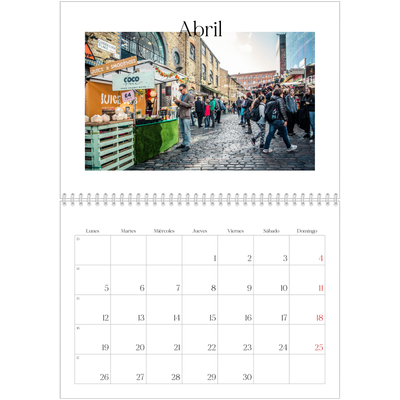 Calendario personalizado doble A4 — Mi diario de viaje [Abril]