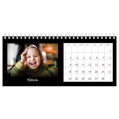 Calendarios de mesa — Negro minimalista [Febrero]