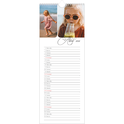 Calendario de cocina  — Fotos y caligrafía [Abril]