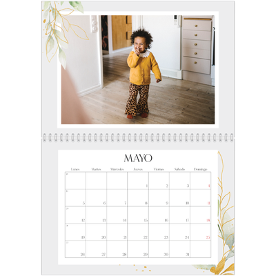 Calendario personalizado doble A4 — Salpicado floral [portada]