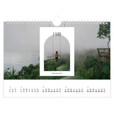 Calendario A4 horizontal — El arco abierto [Enero]