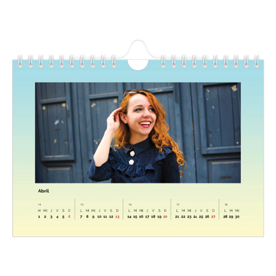 Calendario personalizado A5 — Tonos pastel [Abril]