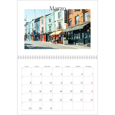 Calendario personalizado doble A4 — Mi diario de viaje [Marzo]