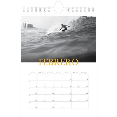 Calendario personalizado A5 — Estilo Heritage [Febrero]