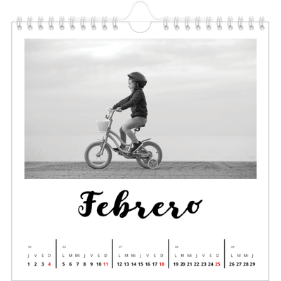 Calendarios Cuadrados — Escrito a mano [Febrero]