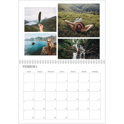 Calendario personalizado doble A4 — Atardeceres surferos [Febrero]