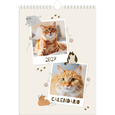 Calendario personalizado A4 — Gatito juguetón [portada]