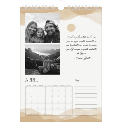 Calendario personalizado A4 — Citas que inspiran [Abril]