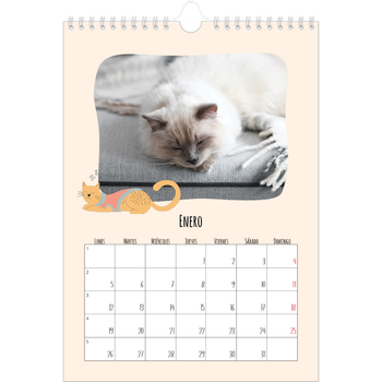 Calendario personalizado A4 — Gatos y garabatos
