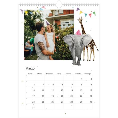 Calendarios A3 — Animales de acuarela [Marzo]