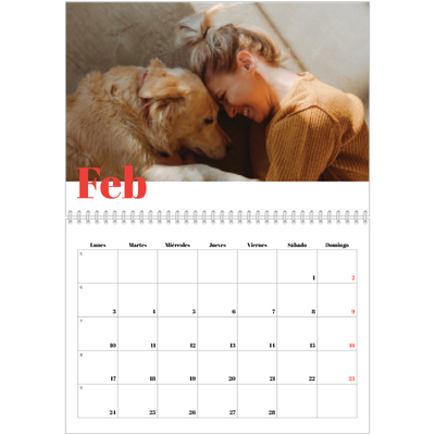 Calendario personalizado doble A4 — Un año genial [Febrero]