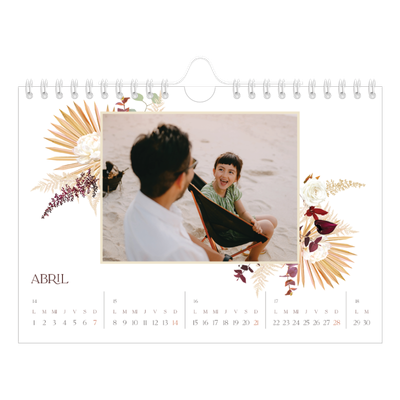 Calendario personalizado A5 — Boho [Abril]