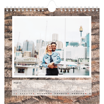 Calendarios Cuadrados — Corteza de árbol [Marzo]