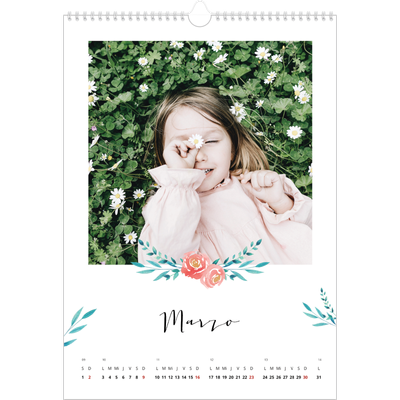 Calendarios A3 — Ilustraciones de flores [Marzo]