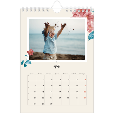 Calendario personalizado A5 — Flores pintadas [Abril]