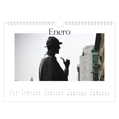 Calendario A4 horizontal — Mi diario de viaje [Enero]