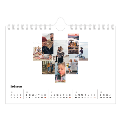 Calendario personalizado A5 — Formas de collage [Febrero]