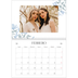 Calendario personalizado doble A4 — Romance en blanco y azul [Febrero]