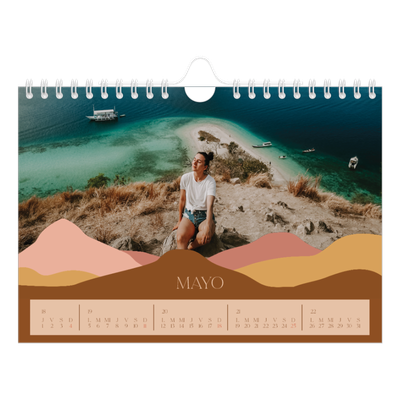 Calendario personalizado A5 — Montañas neutrales [portada]