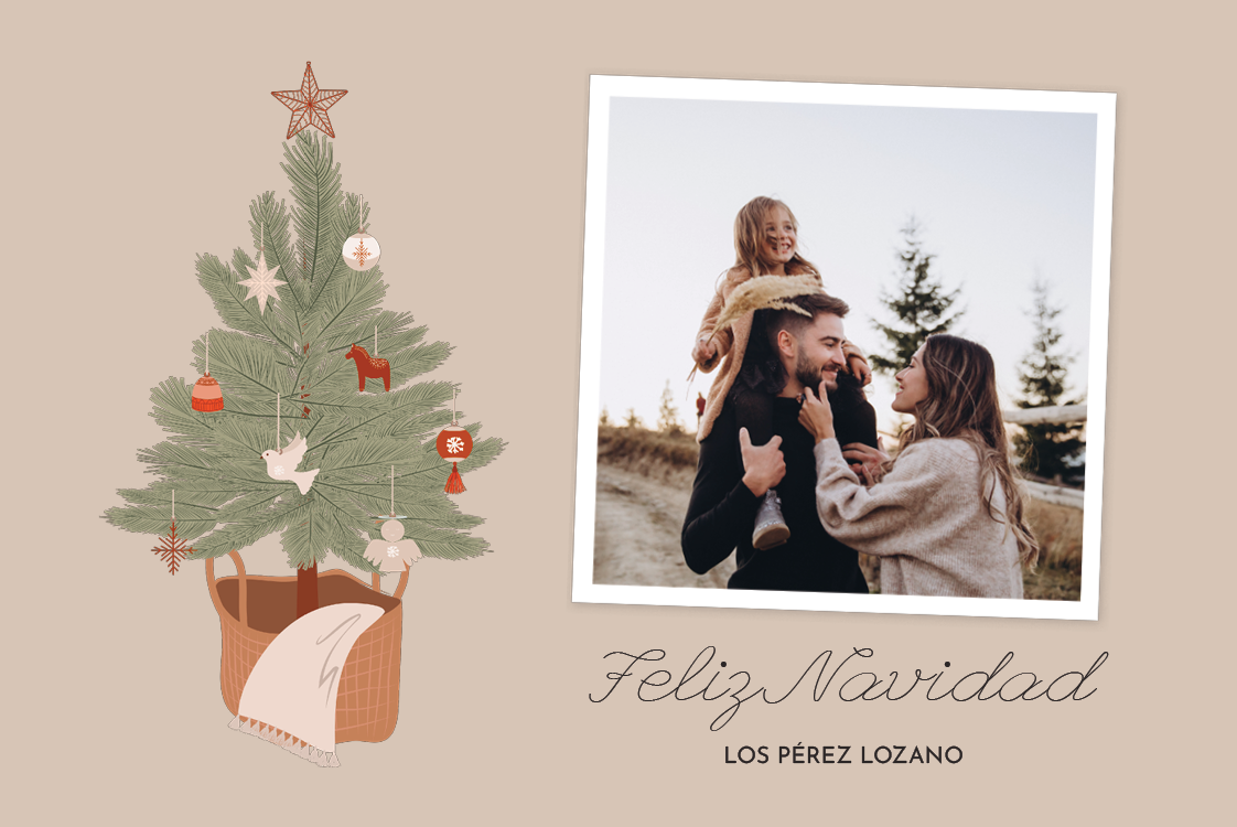 Tarjetas — Árbol rústico festivo