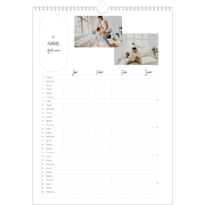 Planificador familiar A3 — Planificador familiar Haciendo planes - Familia de 4 [Abril]