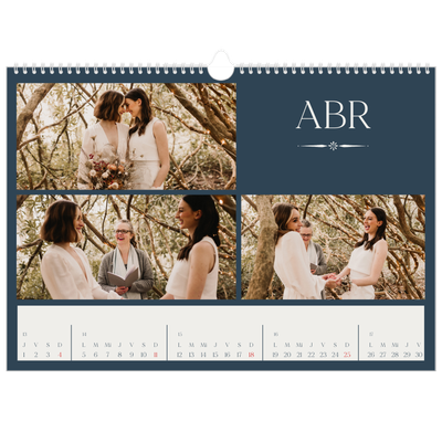 Calendario A3 horizontal — Pizarra y caligrafía [Abril]