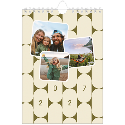 Calendario personalizado A5 — Patrones retro [portada]