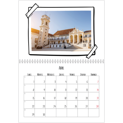 Calendario personalizado doble A4 — Momentos en retro [Abril]