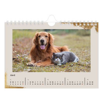 Calendario personalizado A5 — Classic Gold [Abril]