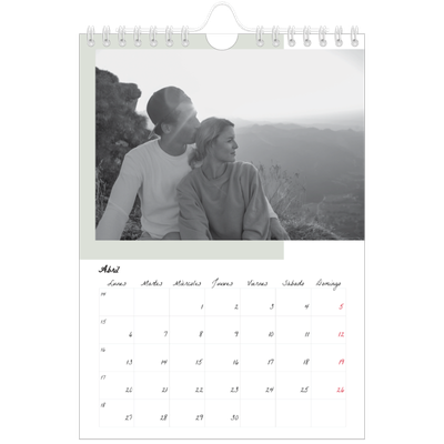 Calendario personalizado A5 — Pantallas de color [Abril]