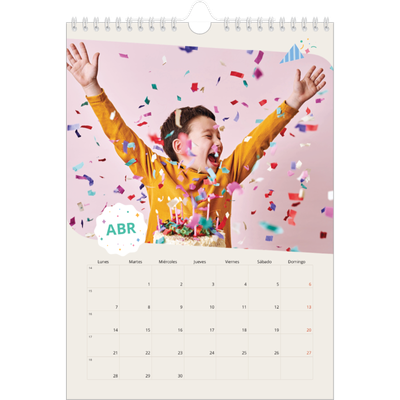 Calendario personalizado A4 — Cumpleaños icónico [Abril]