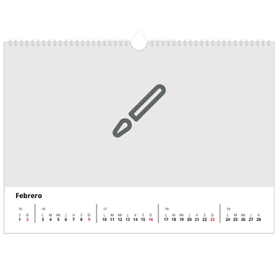 Calendario A3 horizontal — Diseña tu producto [Febrero]