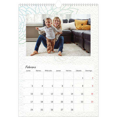 Calendarios A3 — Papel de regalo floral [Febrero]