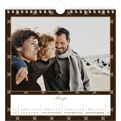 Calendarios Cuadrados — Vintage monocromo [Marzo]