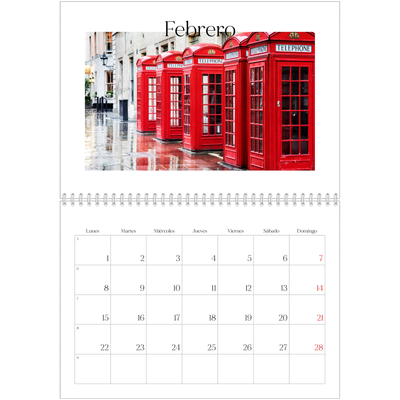 Calendario personalizado doble A4 — Mi diario de viaje [Febrero]