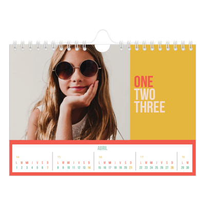Calendario personalizado A5 — Brillante y bonito [Abril]