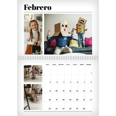 Calendario personalizado doble A4 — Recién salido del horno [Febrero]