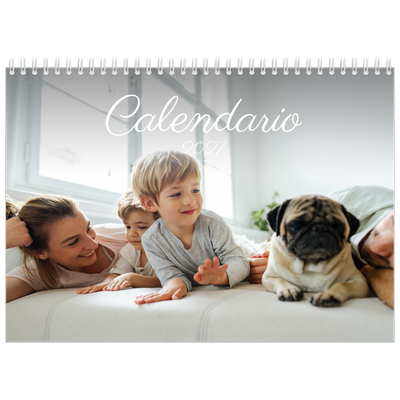 Calendario personalizado doble A4 — Mes escrito a mano [portada]