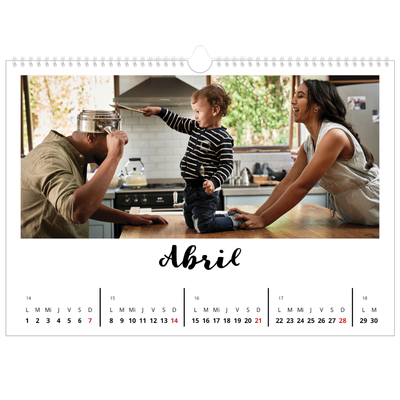 Calendario A3 horizontal — Escrito a mano [Abril]