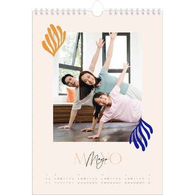 Calendario personalizado A4 — Coral minimalista [Mayo]