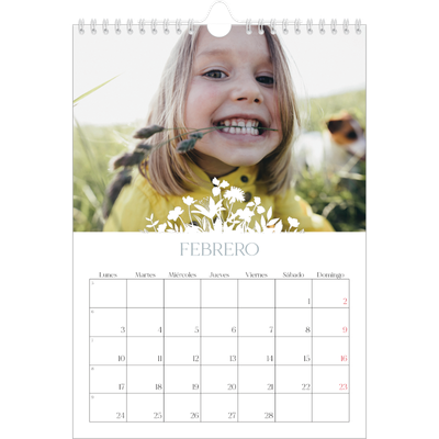 Calendario personalizado A4 — Motivo floral [Febrero]